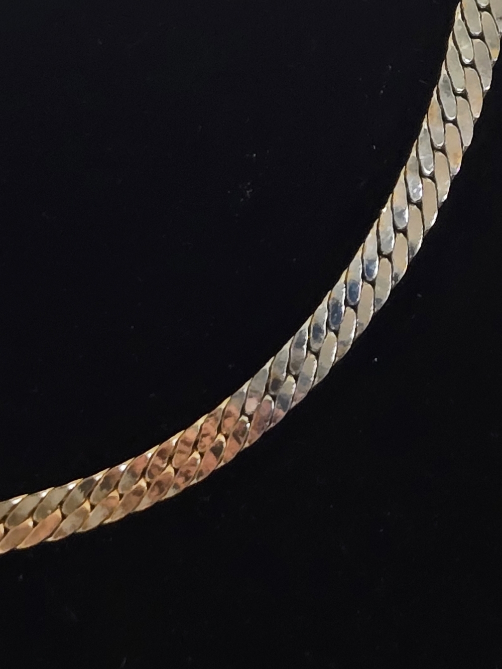 Gold Silver Two Tone Herringbone Necklace Choker NWOT Minimal Layering Jewelry